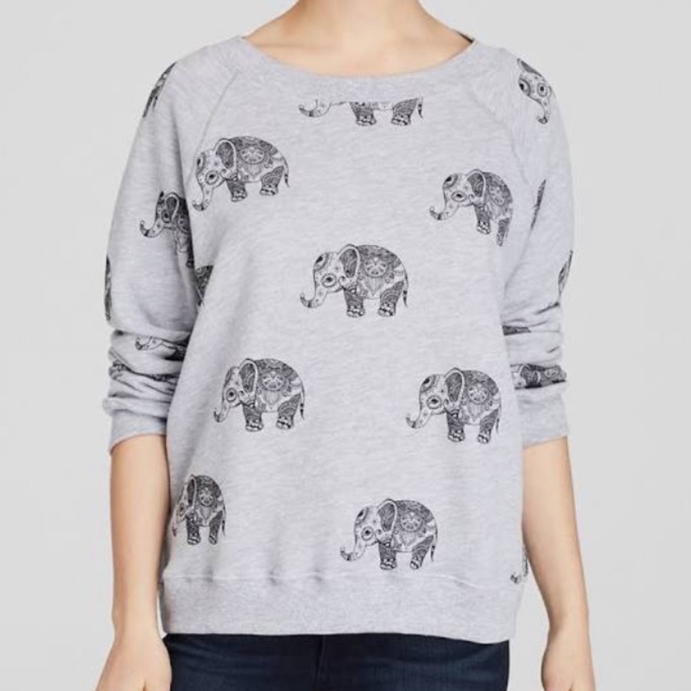Wildfox elephant print long sleeve pullover 🐘